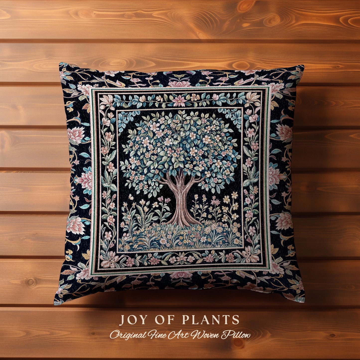 Eclectic Whimsy Tree of Life Tapestry Pillow Decorative Throw Cushion