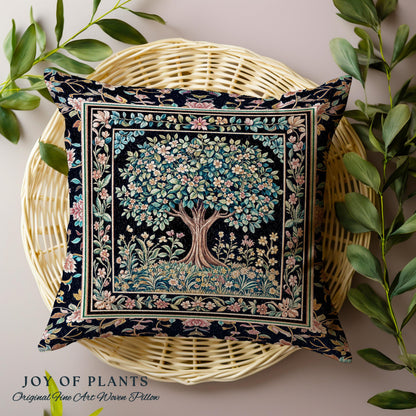Eclectic Whimsy Tree of Life Tapestry Pillow Decorative Throw Cushion