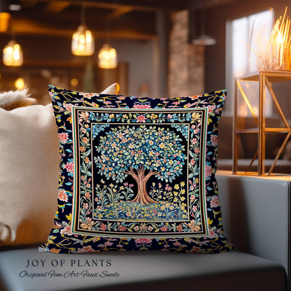 Eclectic Whimsy Tree of Life Tapestry Pillow Decorative Throw Cushion