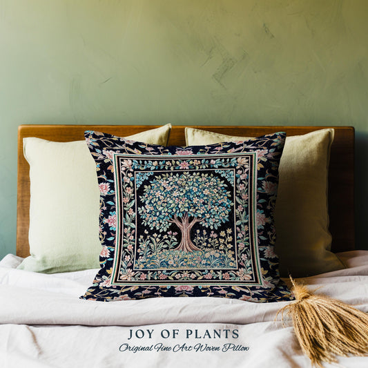 Eclectic Whimsy Tree of Life Tapestry Pillow Decorative Throw Cushion