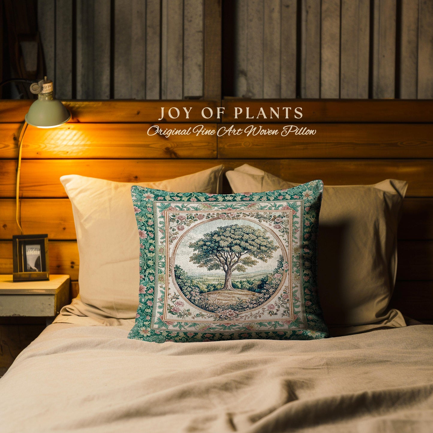 Romantic Ornate Botanical Countryside Decorative Tree Cushion Tapestry Throw Pillow