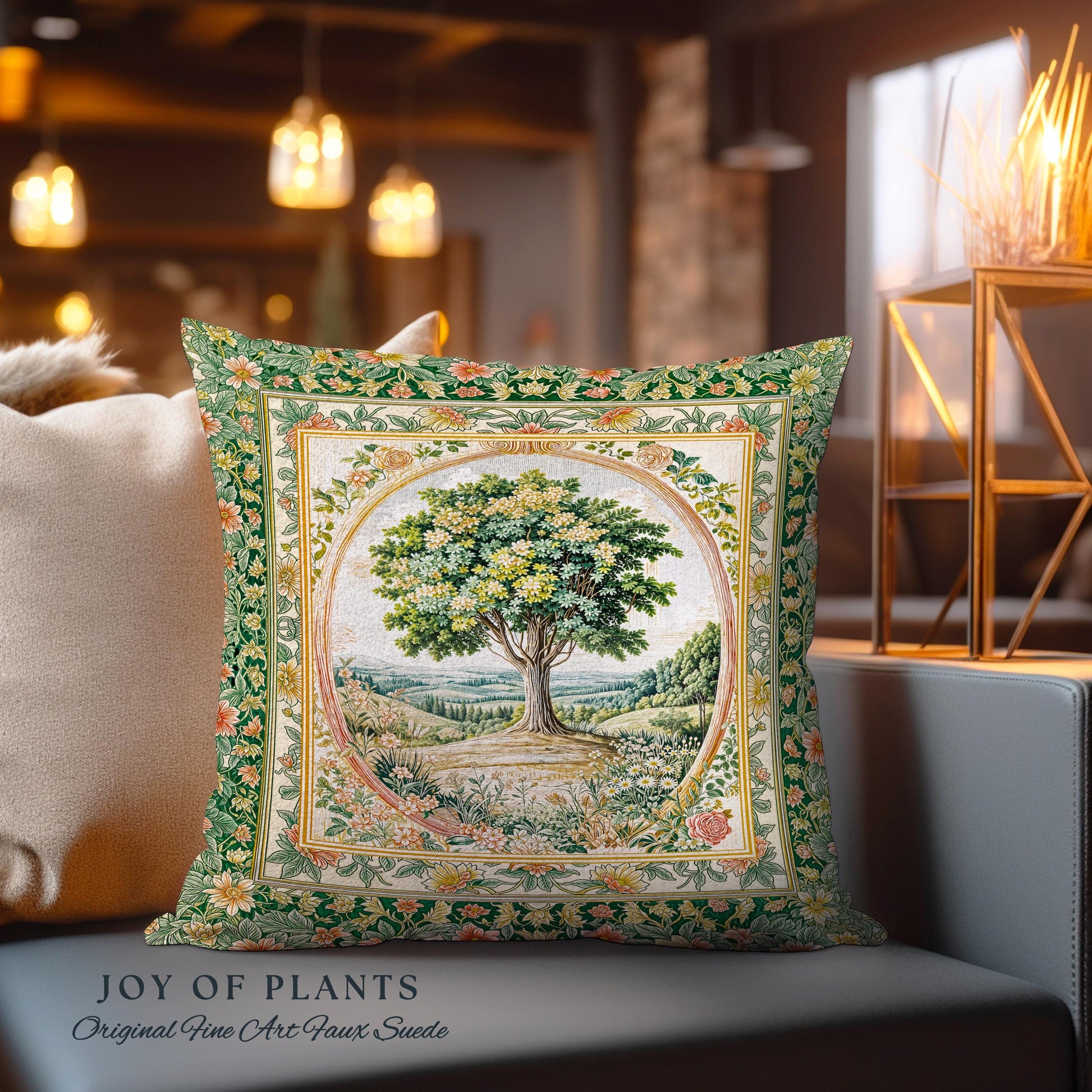 Chateau Garden Tree of Life Tapestry Pillow Decorative Throw Cushion