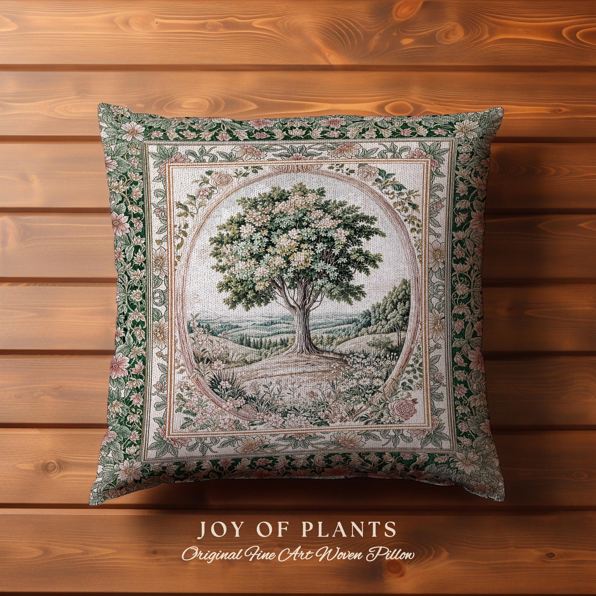 Chateau Garden Tree of Life Tapestry Pillow Decorative Throw Cushion