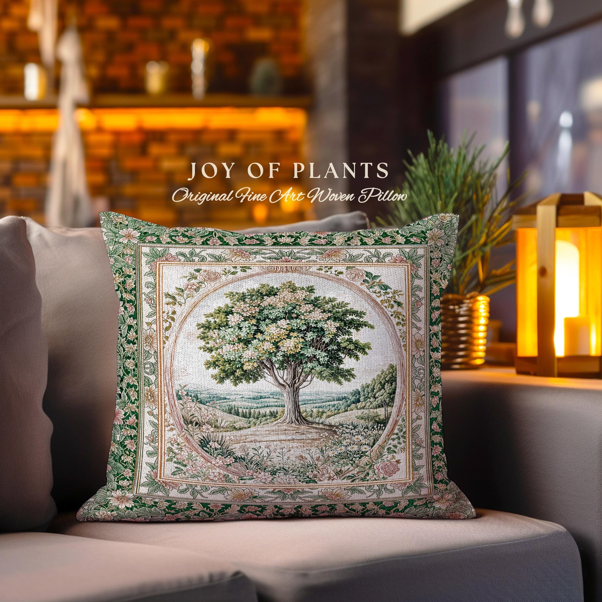 Chateau Garden Tree of Life Tapestry Pillow Decorative Throw Cushion
