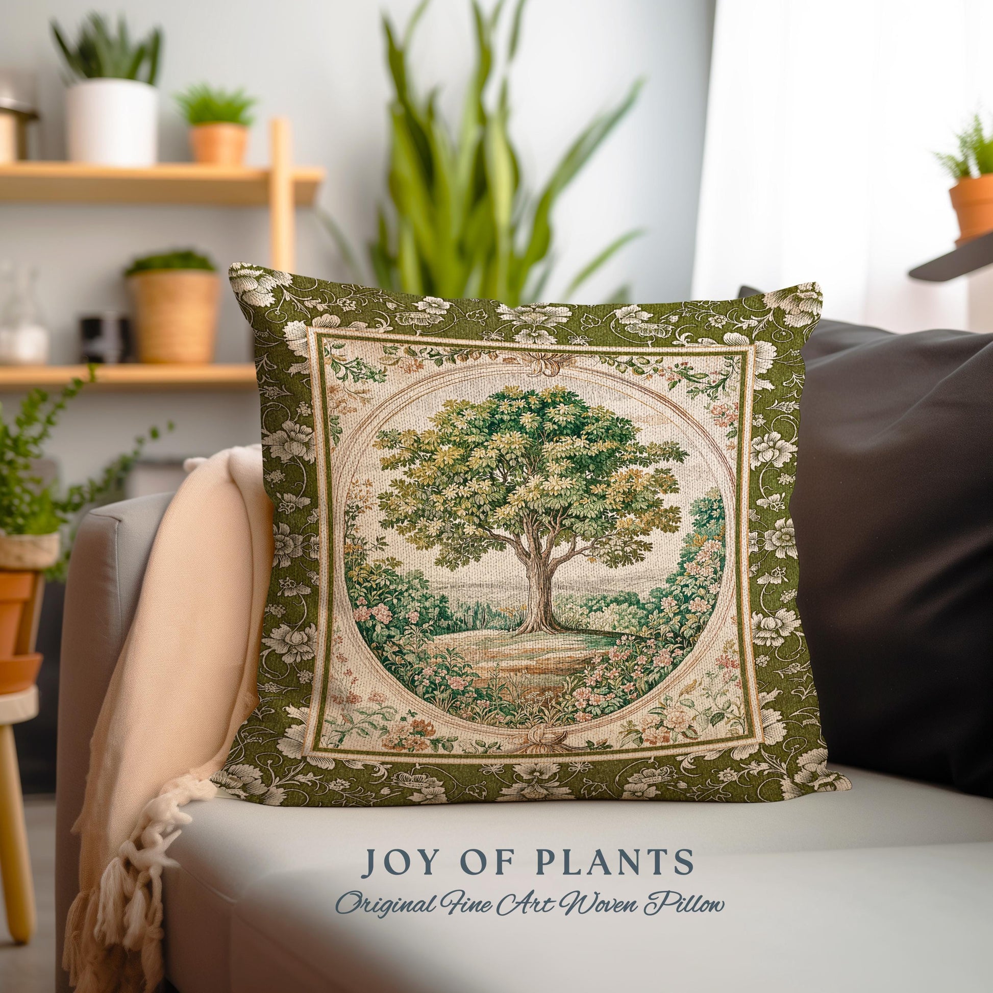 Victorian Soft Aesthetic Tree of Life Decorative Cushion Tapestry Throw Pillow