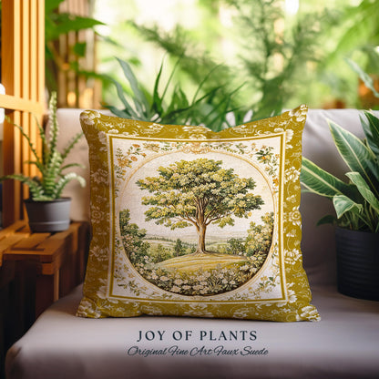 French Countryside Botanical Tree Tapestry Pillow Decorative Throw Cushion