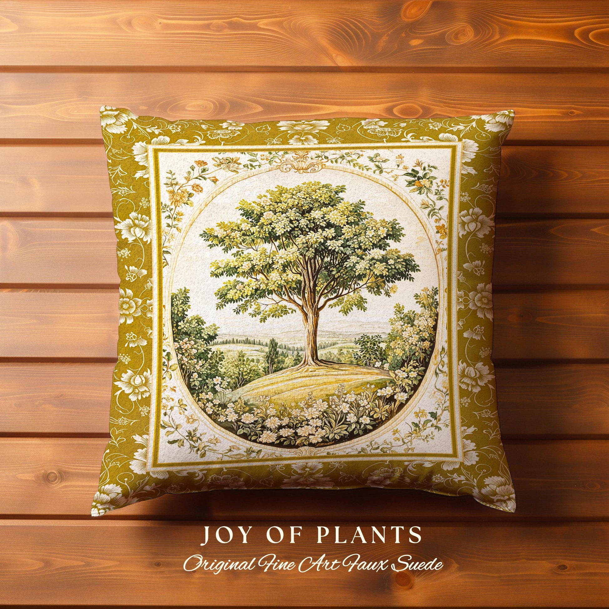 French Countryside Botanical Tree Tapestry Pillow Decorative Throw Cushion