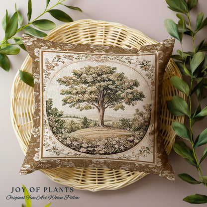 French Countryside Botanical Tree Tapestry Pillow Decorative Throw Cushion