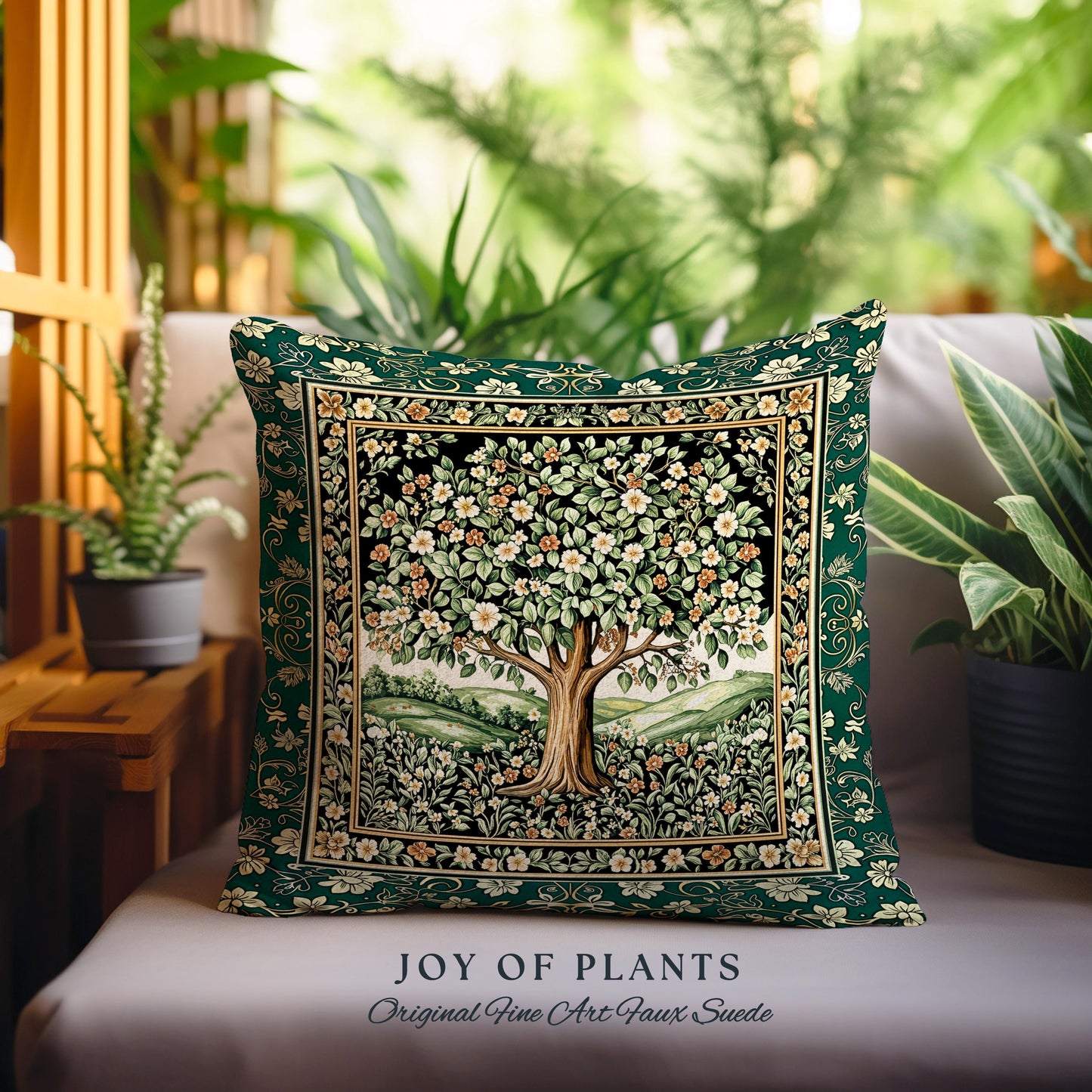 Fairytale Garden Timeless Tree Tapestry Pillow Decorative Throw Cushion