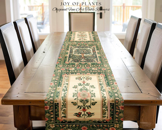 Coquette Cottagecore Woodland Table Runner | Romantic Fairy Tale Floral Dreamy Forest Cozy Accent Rustic Botanical Soft Storybook Cottage |