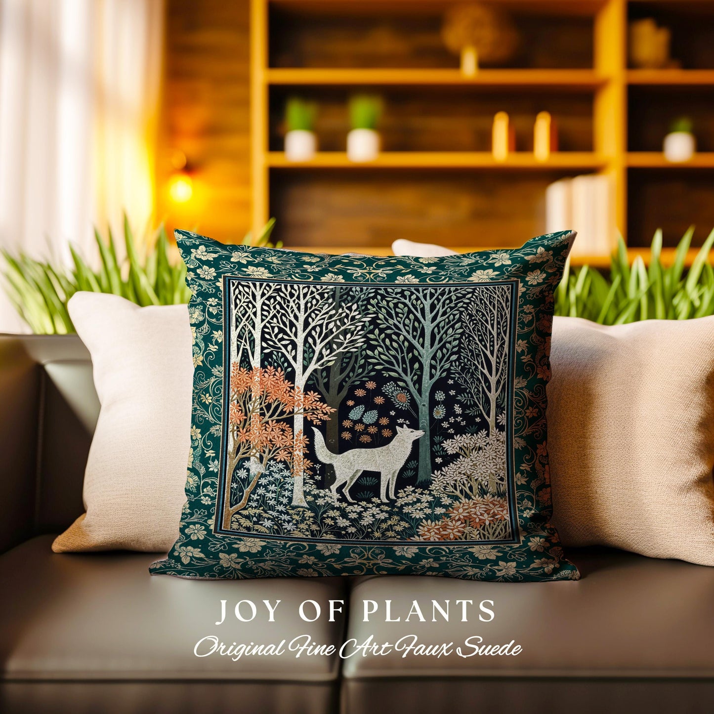 Rustic Nordic Nature Wolf Decorative Cushion Tapestry Throw Pillow
