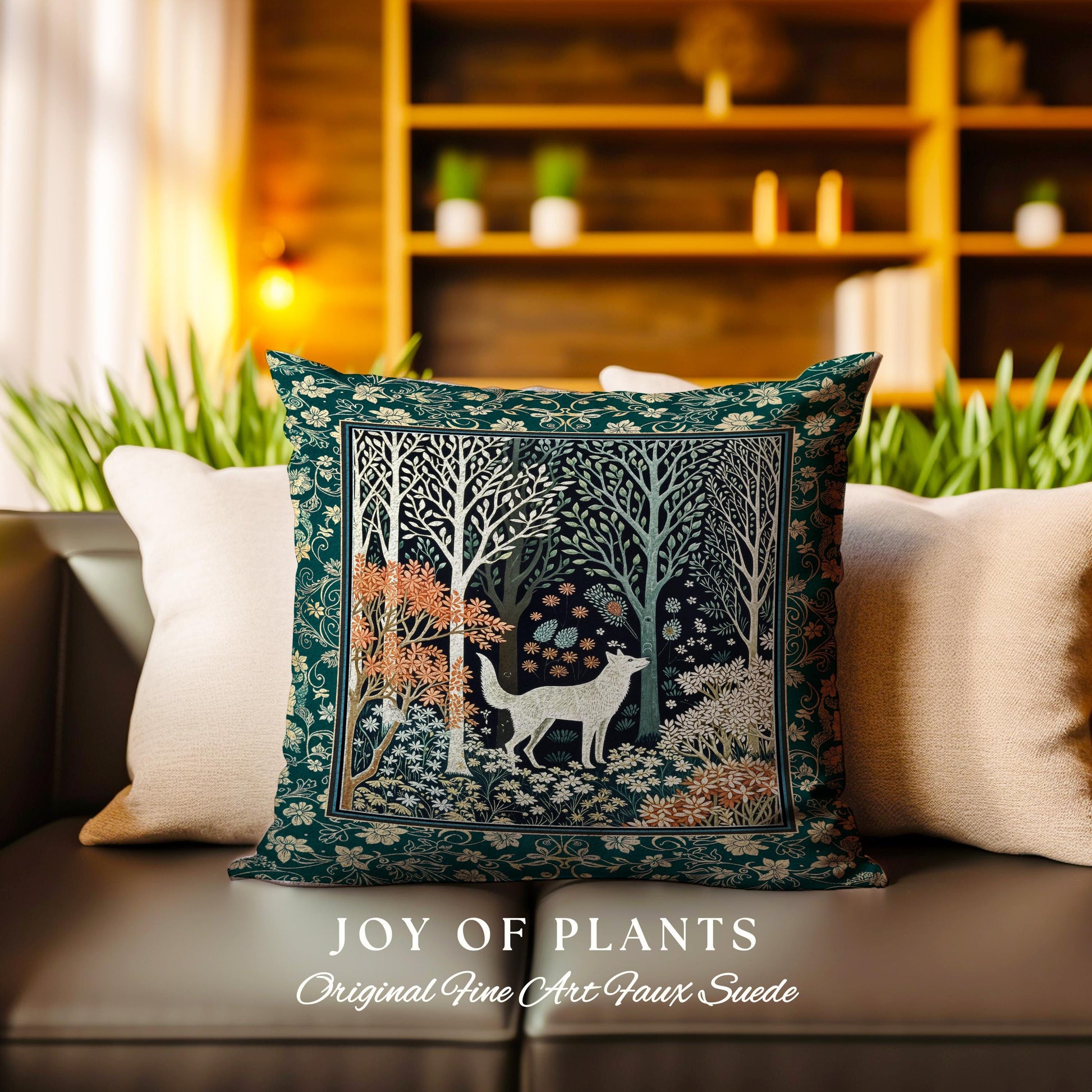 Rustic Nordic Nature Wolf Decorative Cushion Tapestry Throw Pillow