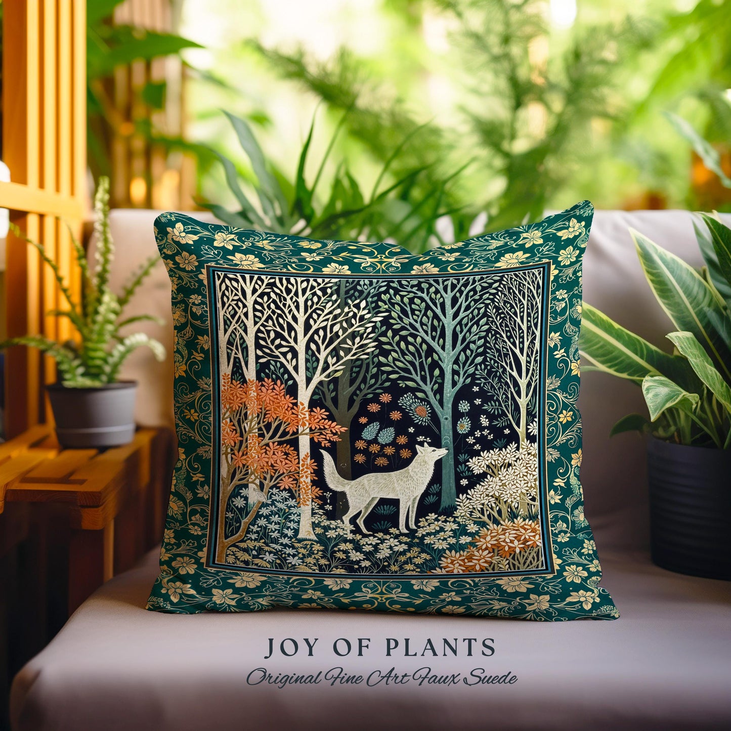 Rustic Nordic Nature Wolf Decorative Cushion Tapestry Throw Pillow