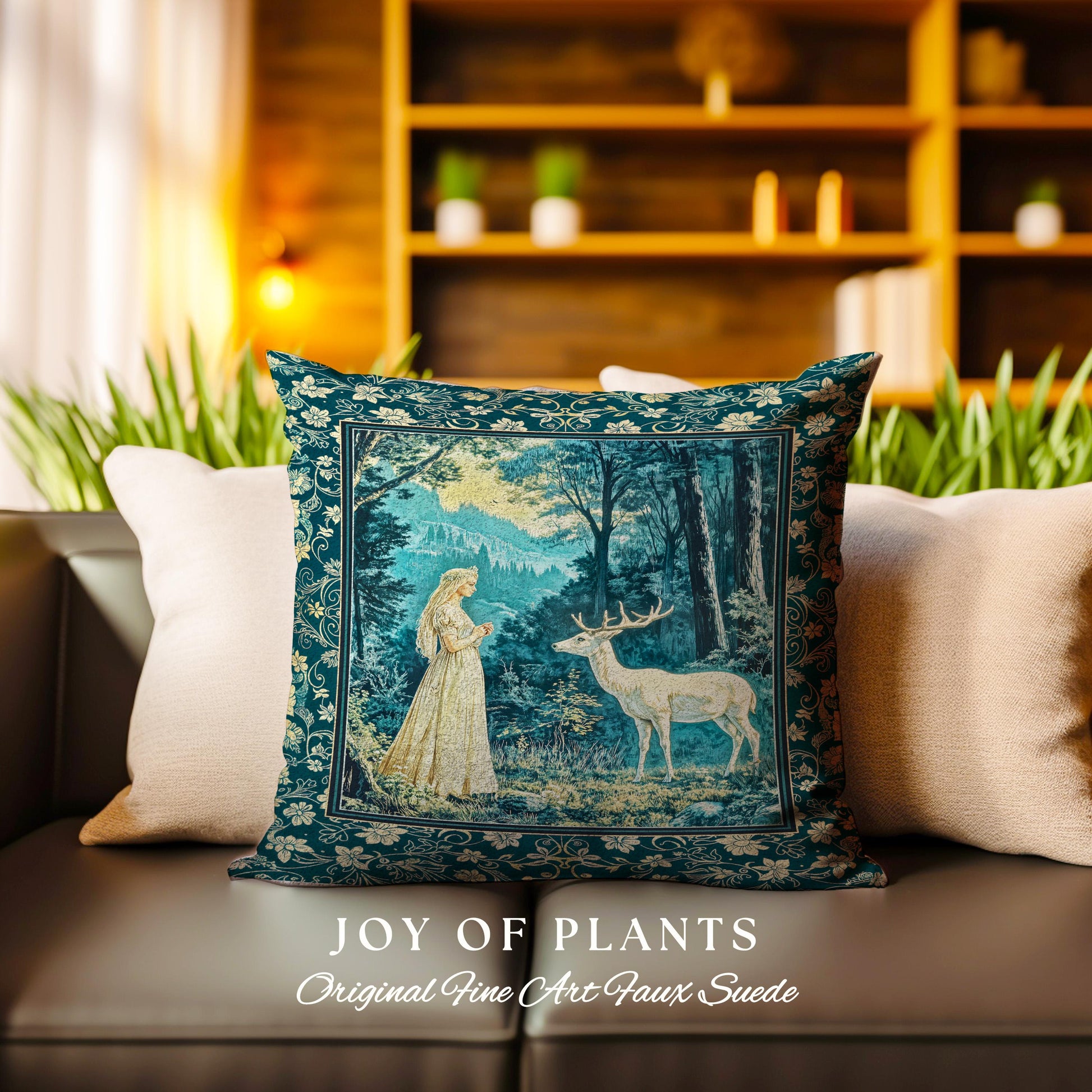 Mountain Goddess Ethereal Woven Tapestry Pillow Decorative Cushion