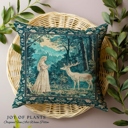Mountain Goddess Ethereal Woven Tapestry Pillow Decorative Cushion