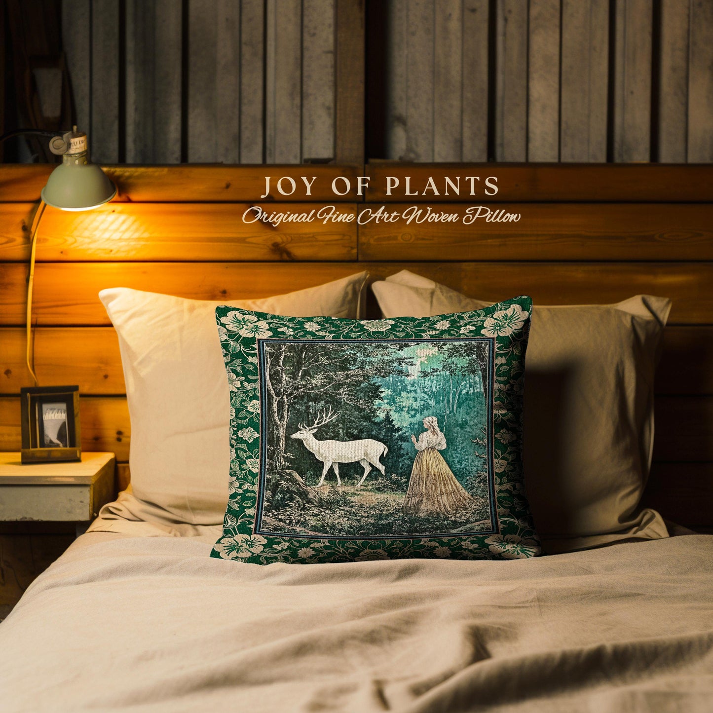 Dreamy Fairytale Forest Woven Tapestry Pillow Decorative Throw Cushion