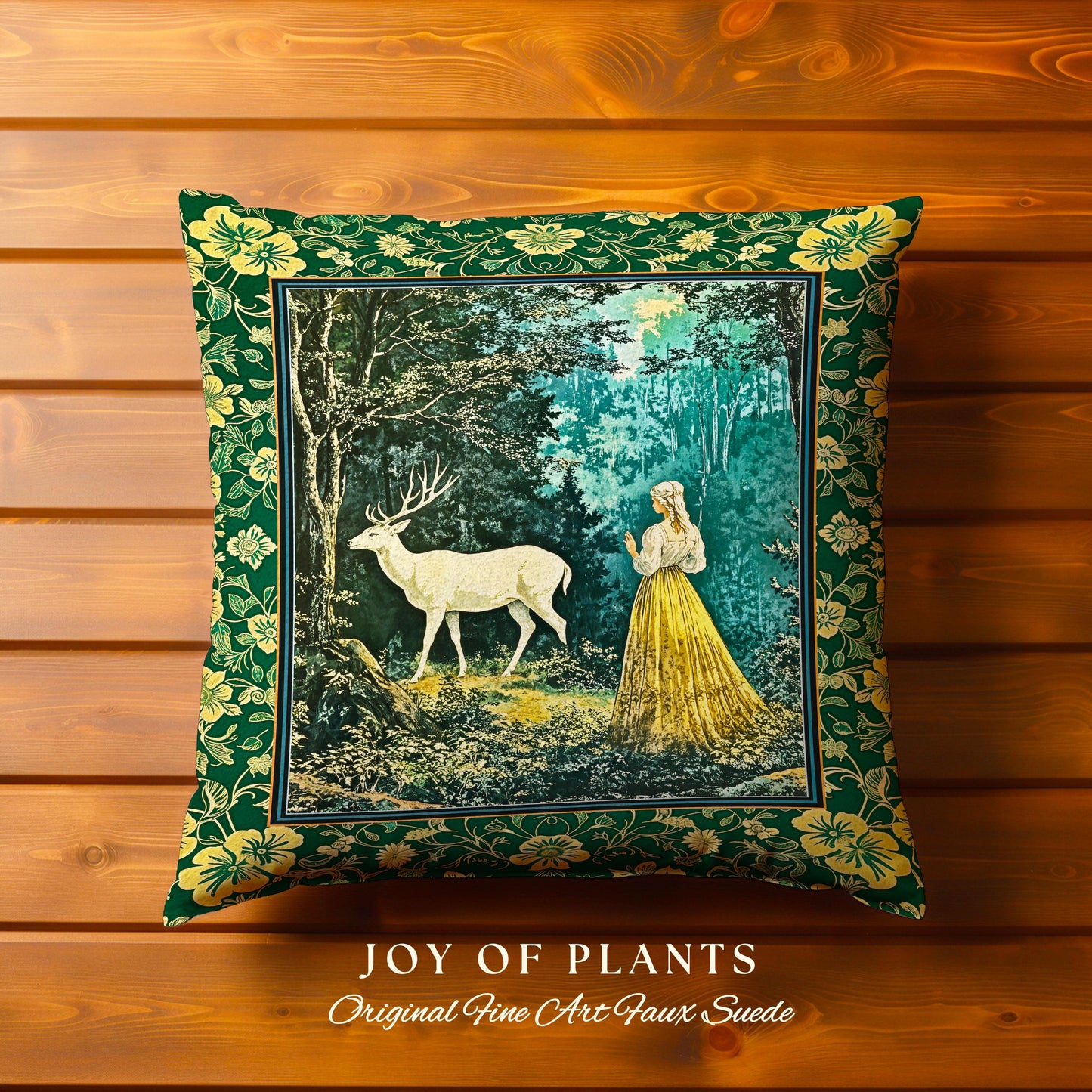 Dreamy Fairytale Forest Woven Tapestry Pillow Decorative Throw Cushion