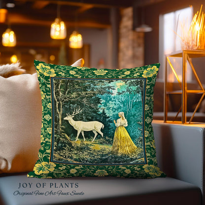 Dreamy Fairytale Forest Woven Tapestry Pillow Decorative Throw Cushion