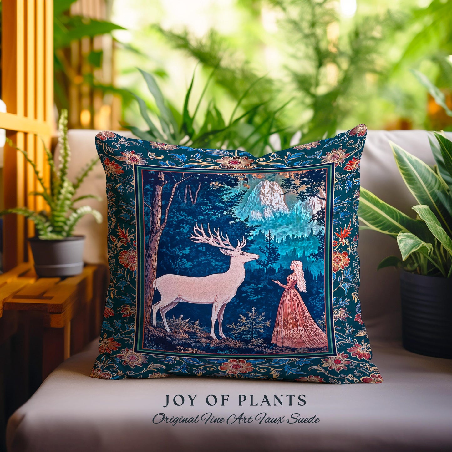 Ancient Forest Spirits Woodland Decorative Cushion Tapestry Throw Pillow
