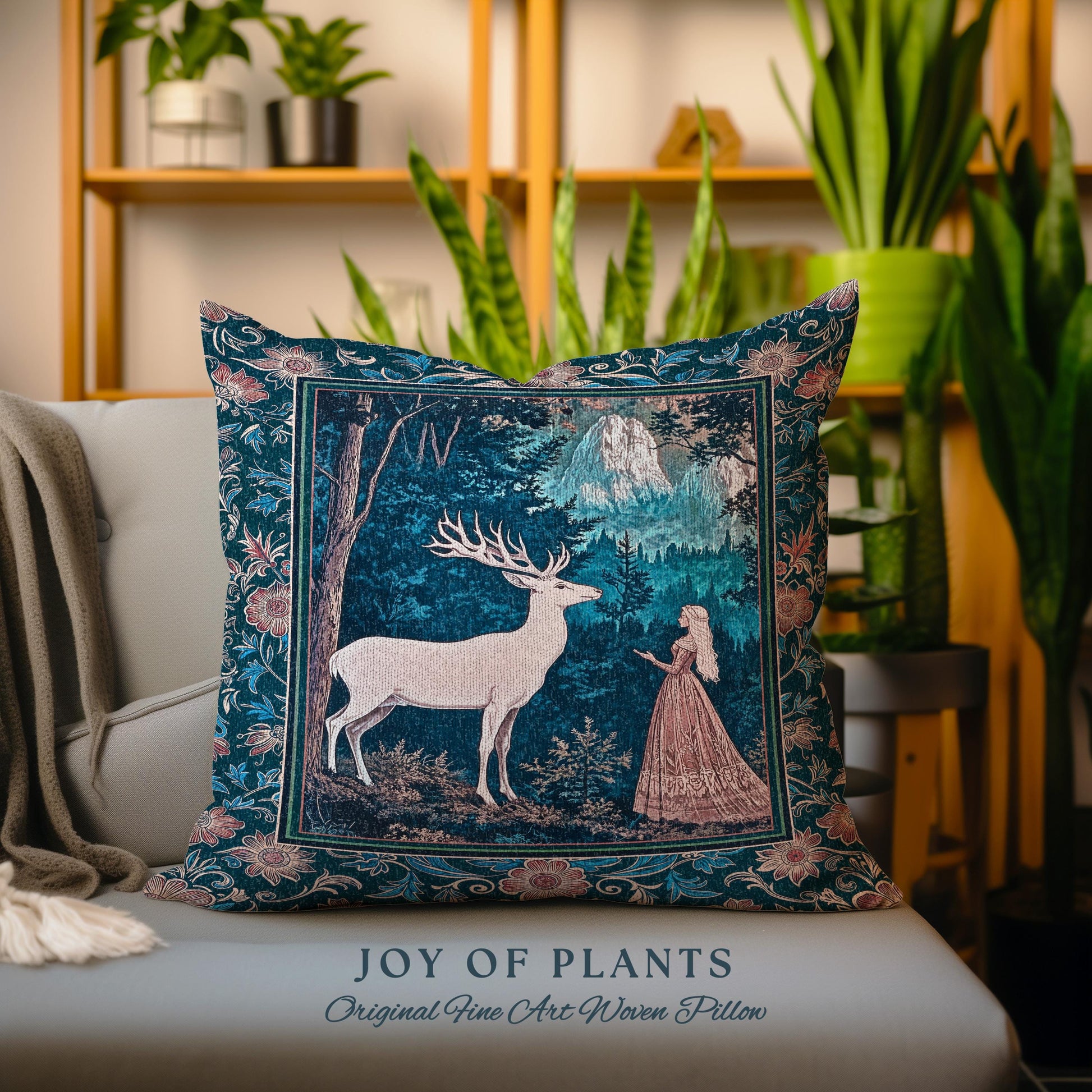 Ancient Forest Spirits Woodland Decorative Cushion Tapestry Throw Pillow