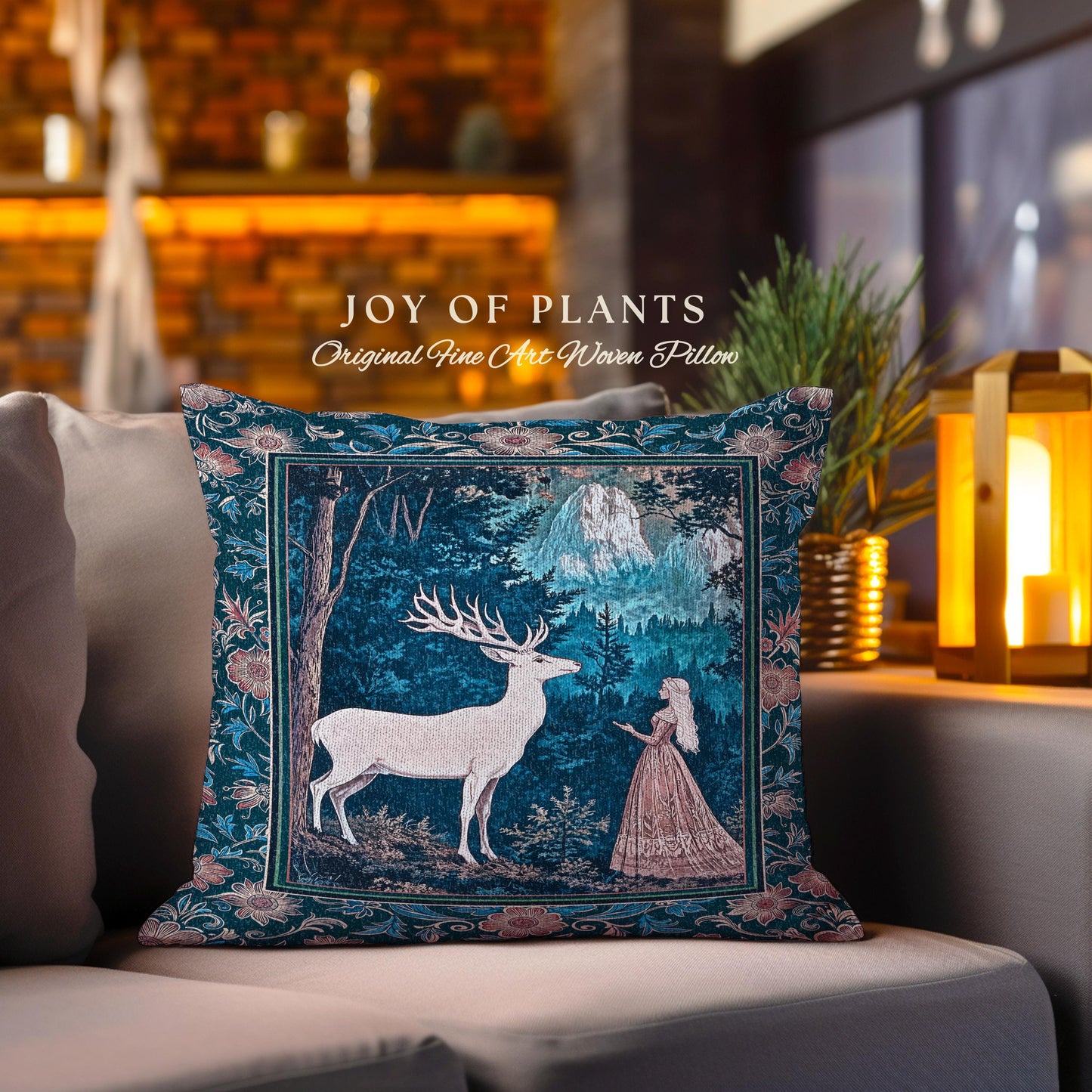Ancient Forest Spirits Woodland Decorative Cushion Tapestry Throw Pillow