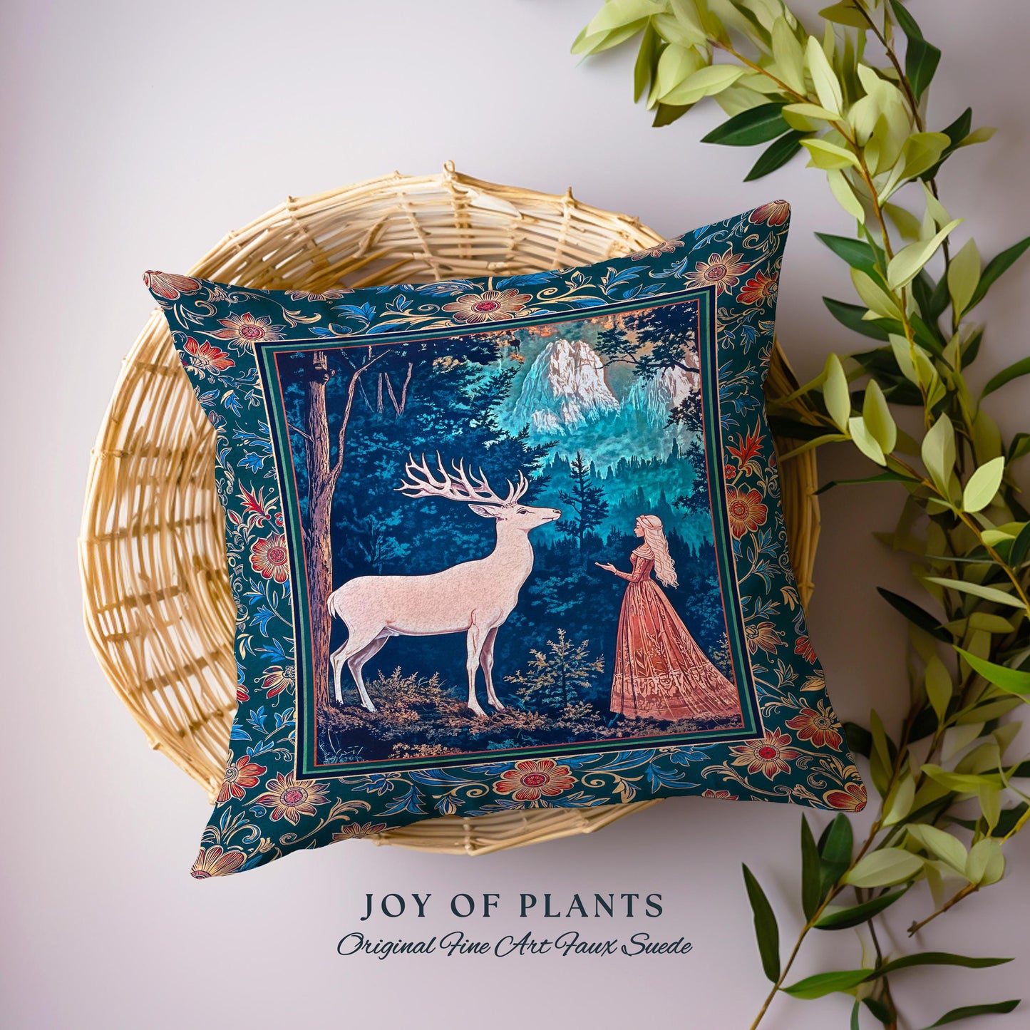 Ancient Forest Spirits Woodland Decorative Cushion Tapestry Throw Pillow