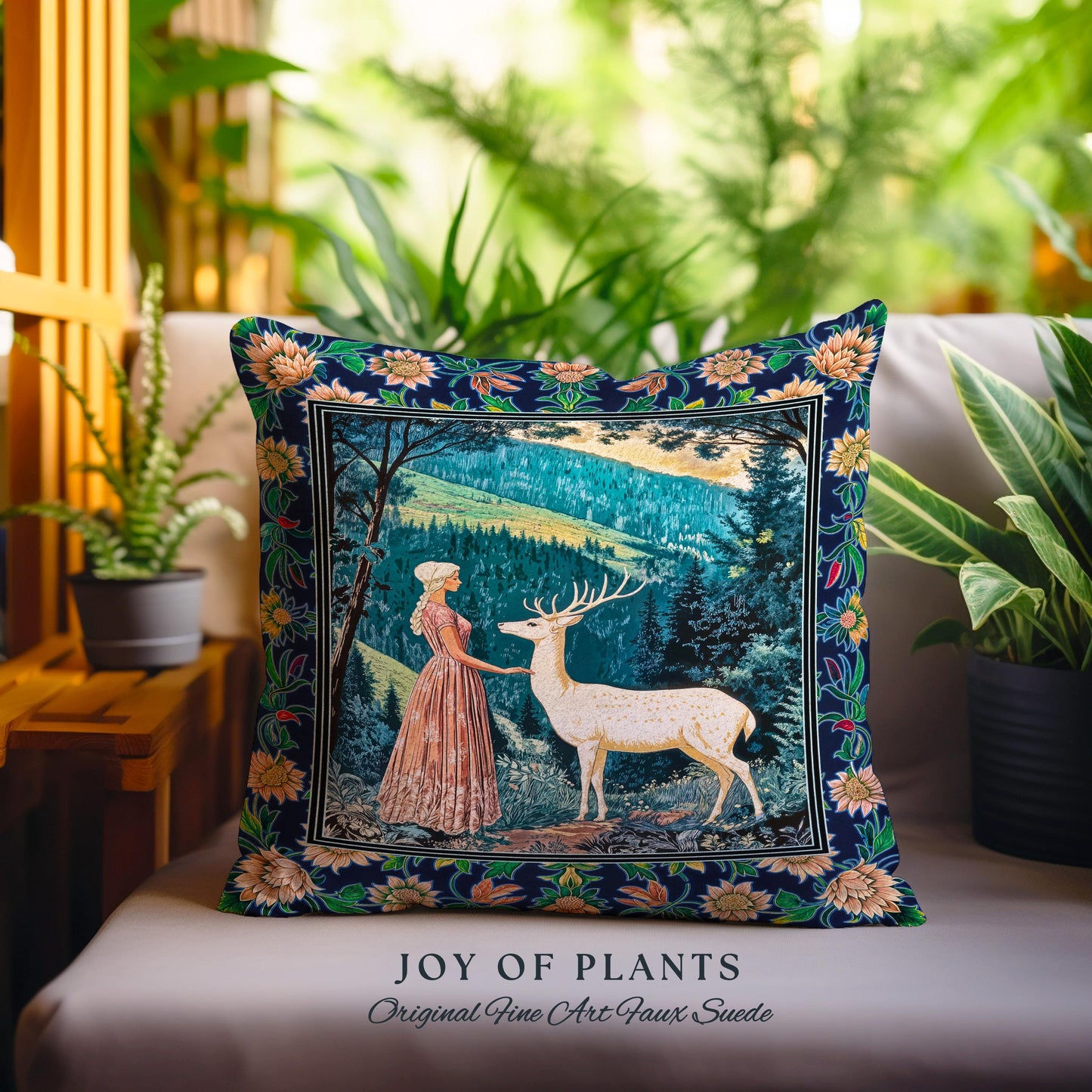 Victorian Floral Fantasy Throw Pillow Decorative Tapestry Throw Cushion