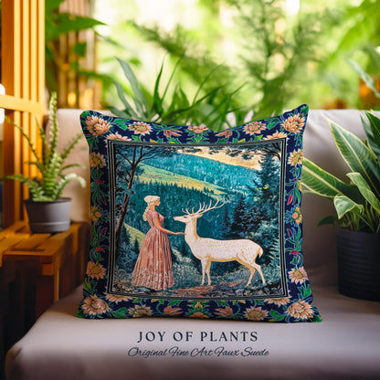 Victorian Floral Fantasy Throw Pillow Decorative Tapestry Throw Cushion