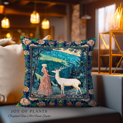 Victorian Floral Fantasy Throw Pillow Decorative Tapestry Throw Cushion