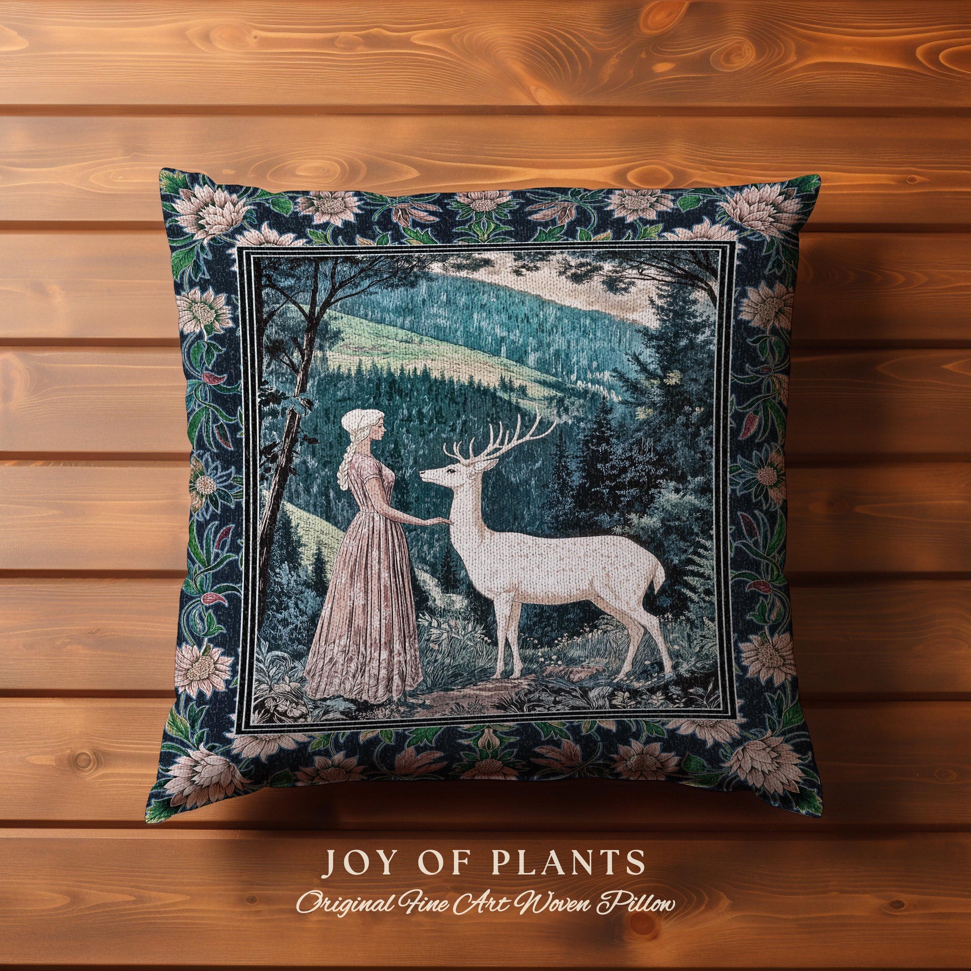 Victorian Floral Fantasy Throw Pillow Decorative Tapestry Throw Cushion