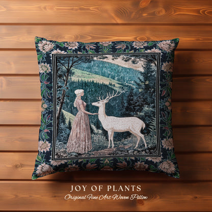 Victorian Floral Fantasy Throw Pillow Decorative Tapestry Throw Cushion