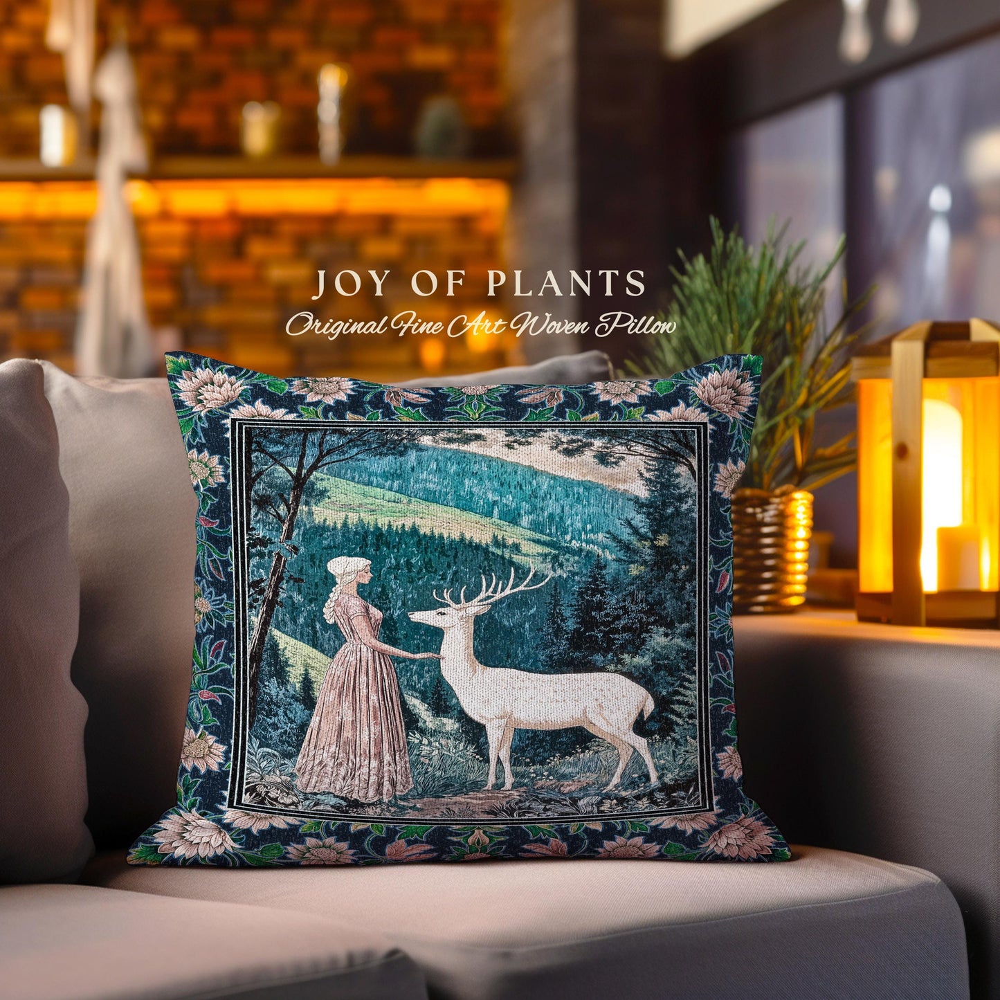 Victorian Floral Fantasy Throw Pillow Decorative Tapestry Throw Cushion