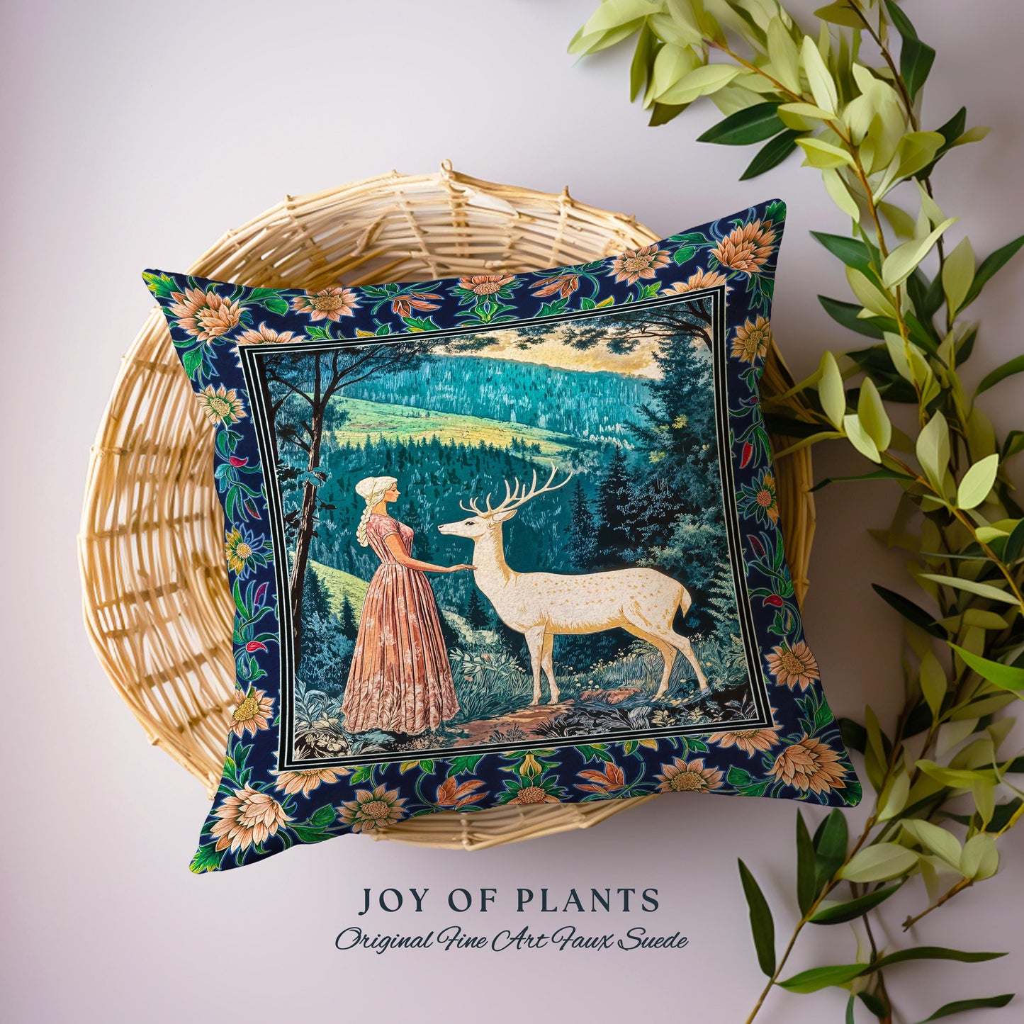 Victorian Floral Fantasy Throw Pillow Decorative Tapestry Throw Cushion