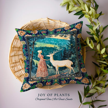 Victorian Floral Fantasy Throw Pillow Decorative Tapestry Throw Cushion