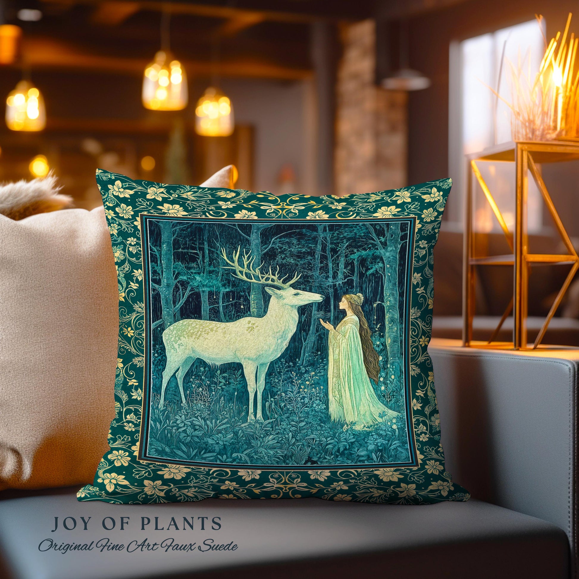 Medieval Princess Woodland Magic Decorative Cushion Tapestry Throw Pillow