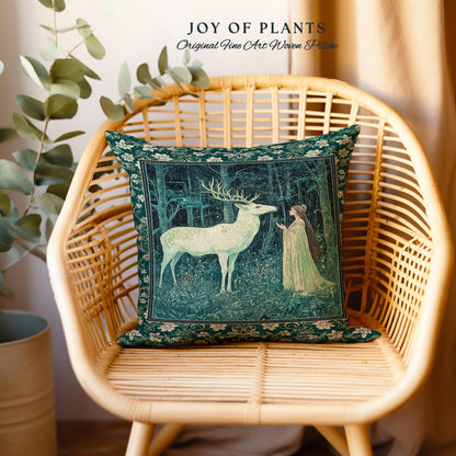 Medieval Princess Woodland Magic Decorative Cushion Tapestry Throw Pillow