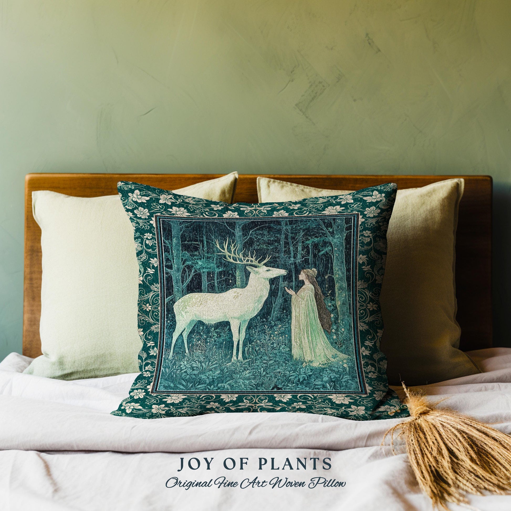 Medieval Princess Woodland Magic Decorative Cushion Tapestry Throw Pillow