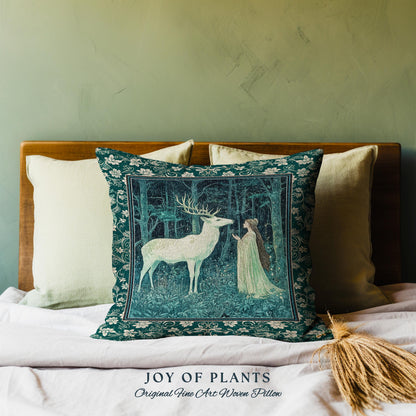 Medieval Princess Woodland Magic Decorative Cushion Tapestry Throw Pillow