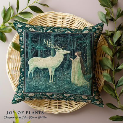 Medieval Princess Woodland Magic Decorative Cushion Tapestry Throw Pillow