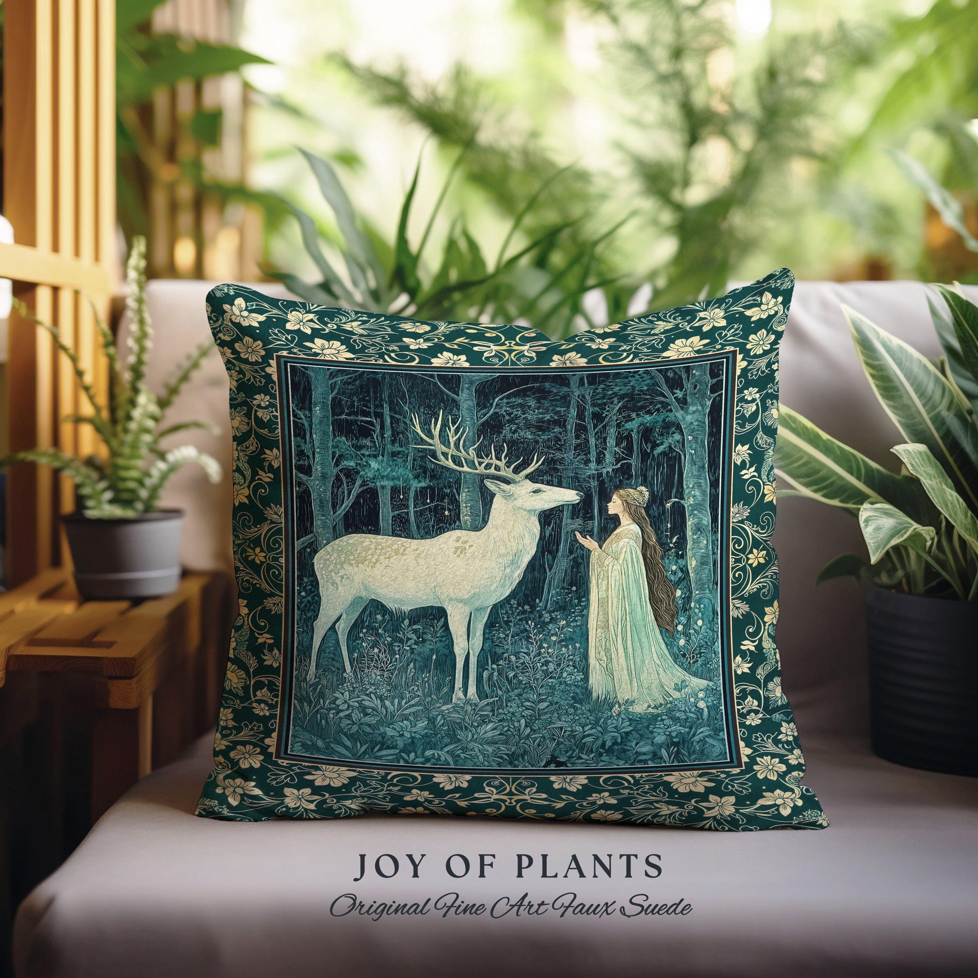 Medieval Princess Woodland Magic Decorative Cushion Tapestry Throw Pillow