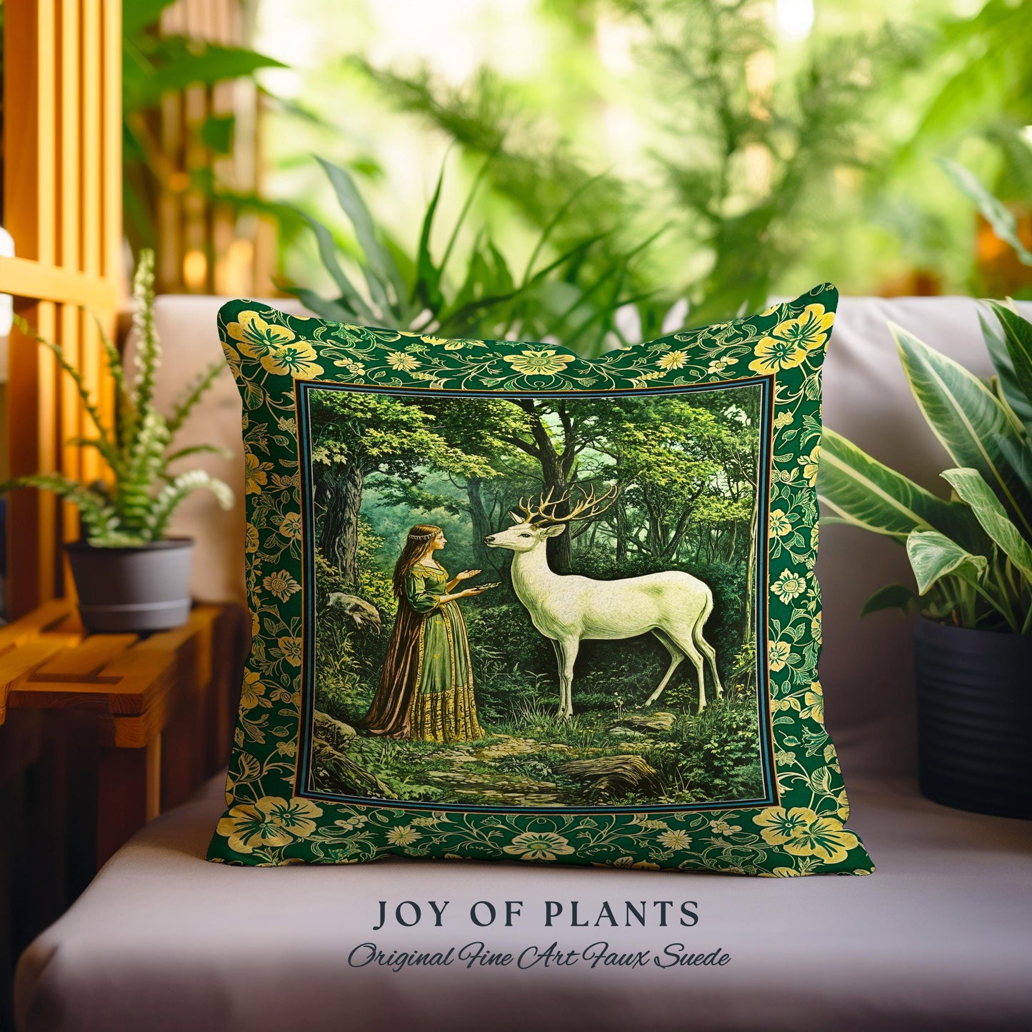Lush Woodland Folklore Tapestry Pillow Decorative Throw Cushion