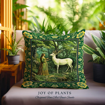 Lush Woodland Folklore Tapestry Pillow Decorative Throw Cushion