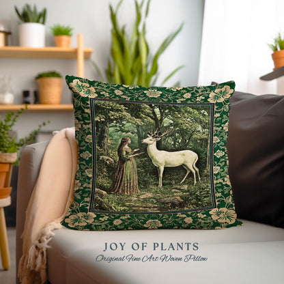 Lush Woodland Folklore Tapestry Pillow Decorative Throw Cushion