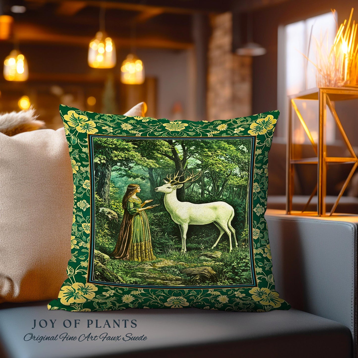 Lush Woodland Folklore Tapestry Pillow Decorative Throw Cushion
