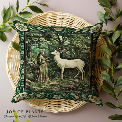 Lush Woodland Folklore Tapestry Pillow Decorative Throw Cushion