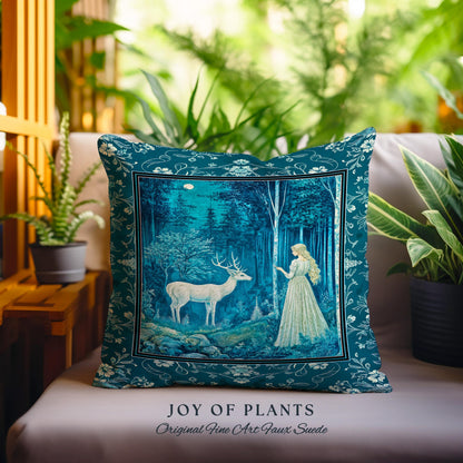 Moonlit Fairytale Mystic Throw Pillow Decorative Tapestry Throw Cushion