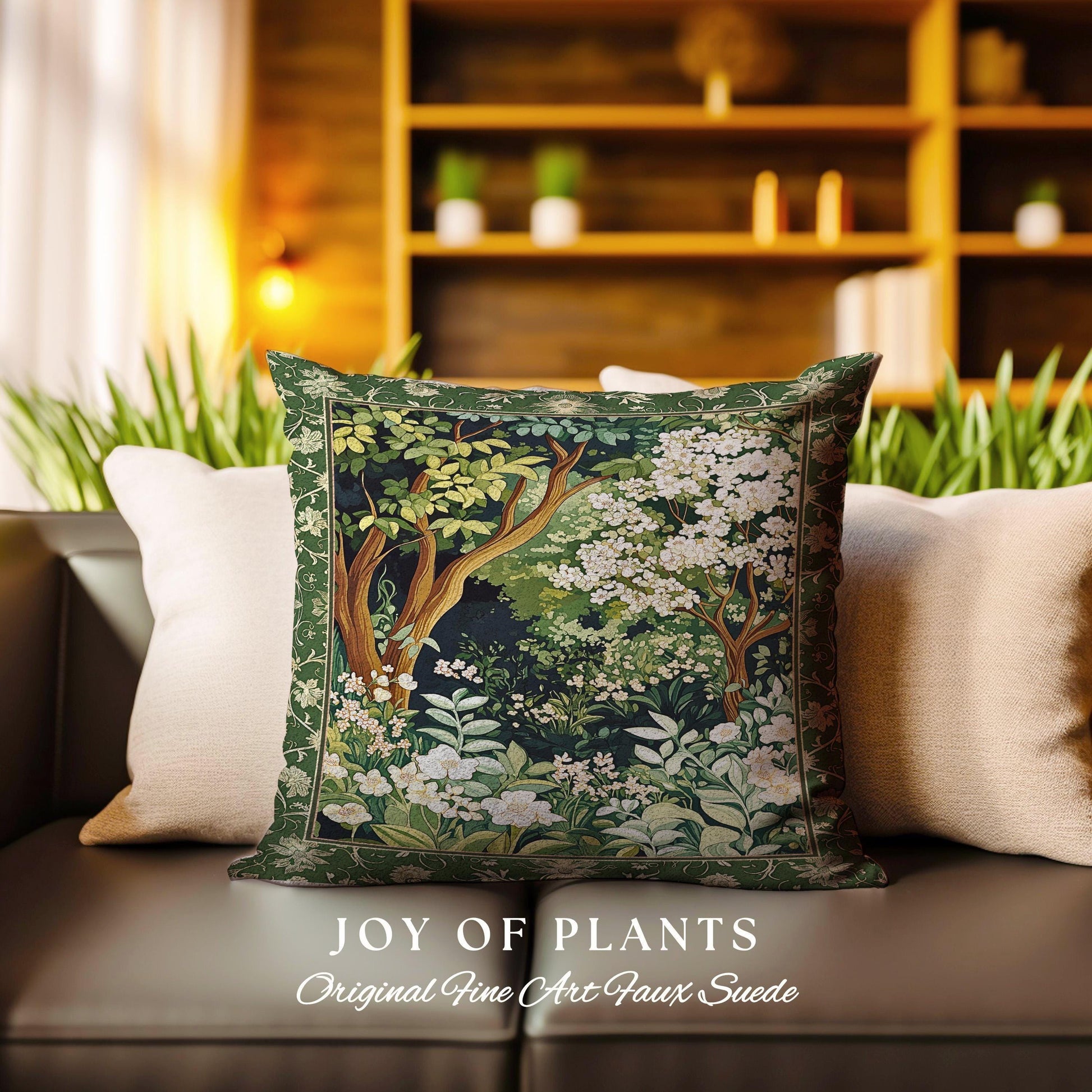 Wildflower Meadow Botanical Tapestry Pillow Fairy Inspired Bedroom Cottagecore Folklore Decor Ethereal Aesthetic Bohemian Fairycore Cushion