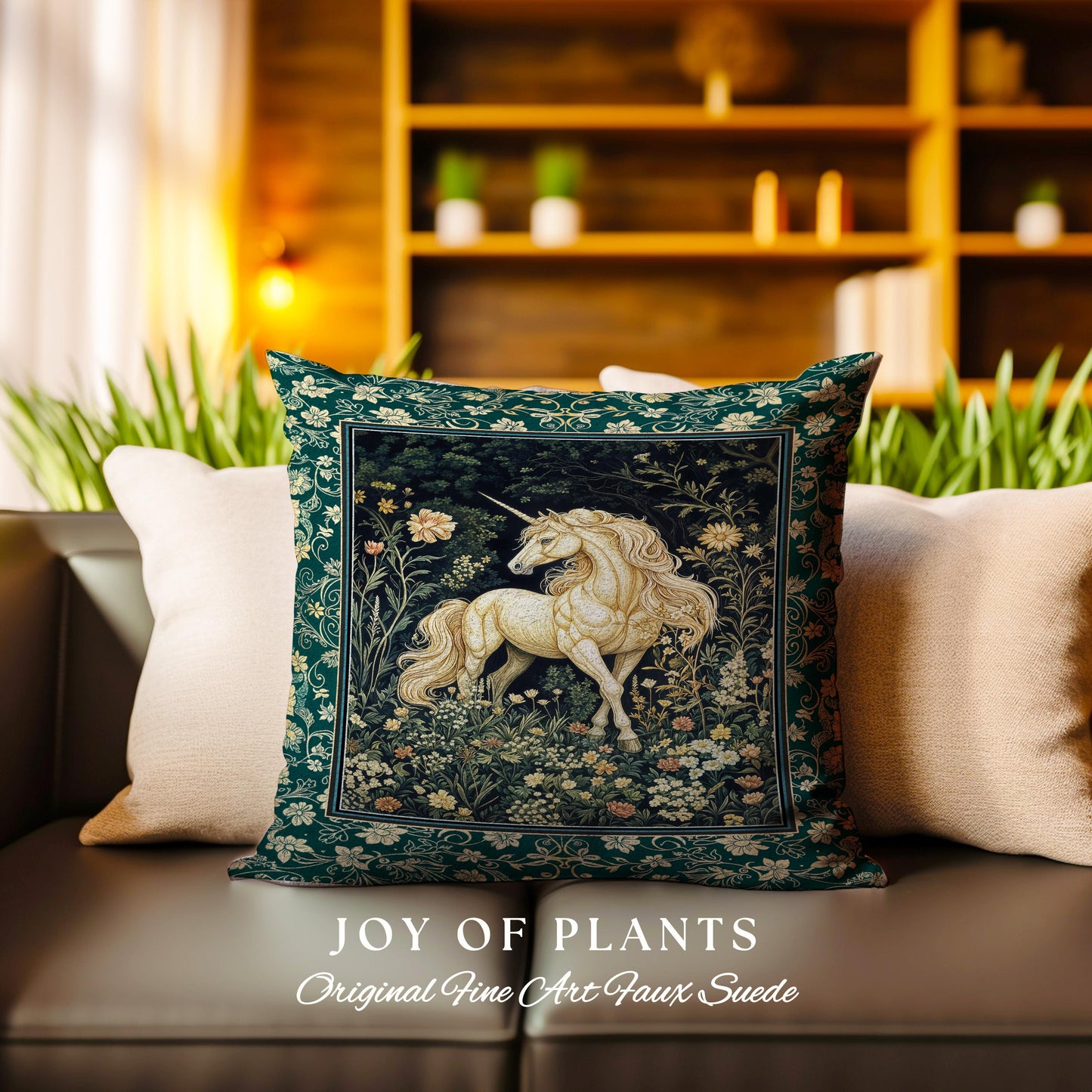 Magic Medieval Unicorn Decorative Cushion Tapestry Throw Pillow