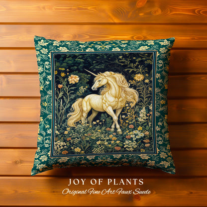 Magic Medieval Unicorn Decorative Cushion Tapestry Throw Pillow