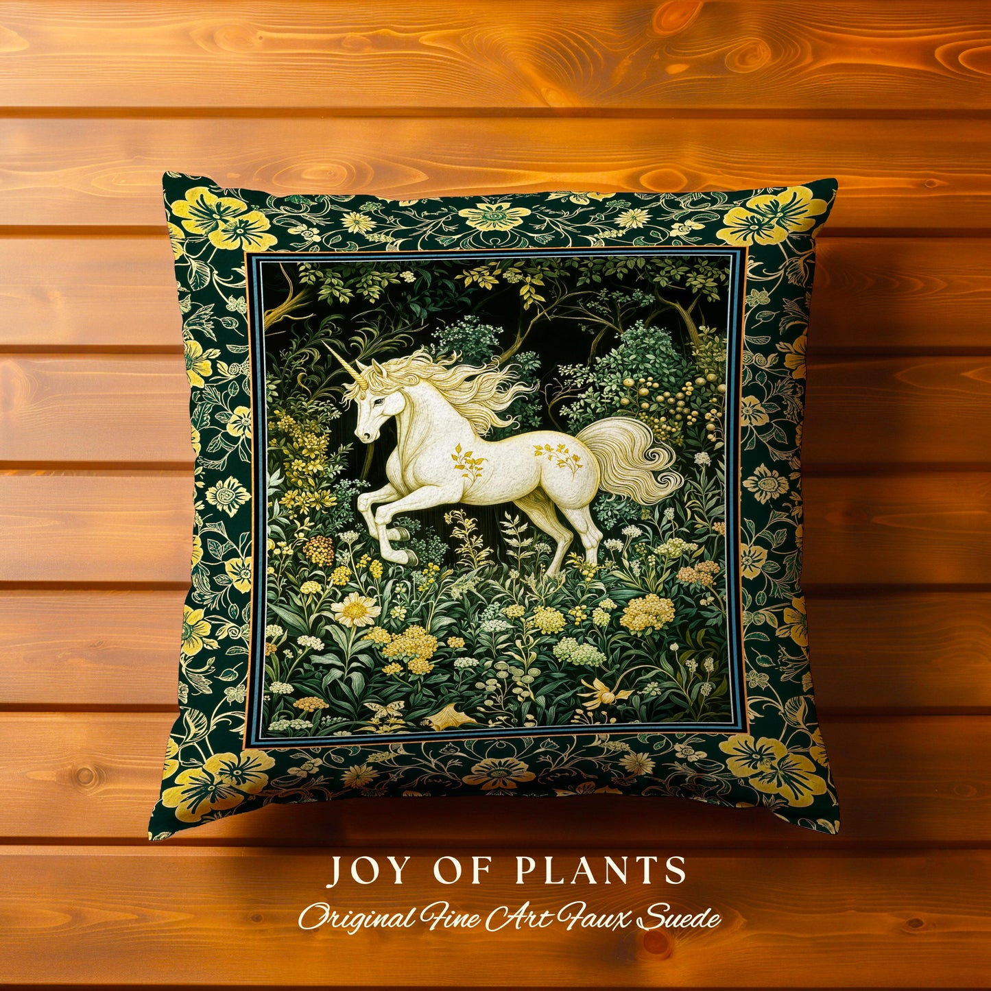Earthy Ethereal Unicorn Tapestry Pillow Decorative Throw Cushion